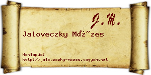 Jaloveczky Mózes névjegykártya