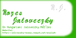 mozes jaloveczky business card